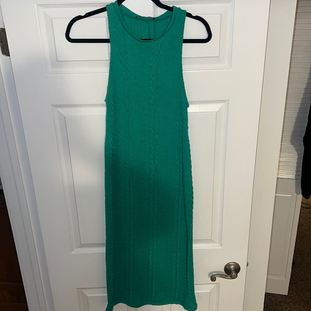Zara Green Knit Midi Dress